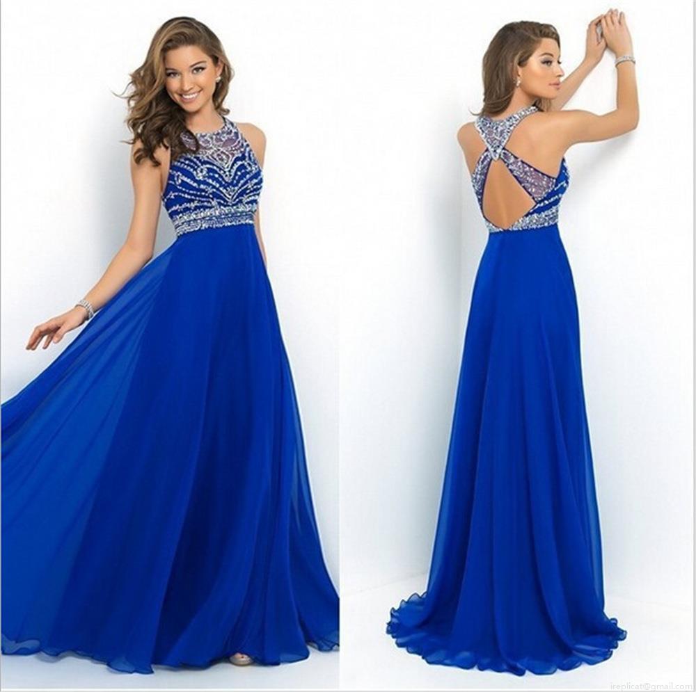 Women's Elegant Sequin Chiffon Prom Dress Backless Sleeveless A-Line Floor Length Evening Party Wedding Guest Dress Formal Gown For Women