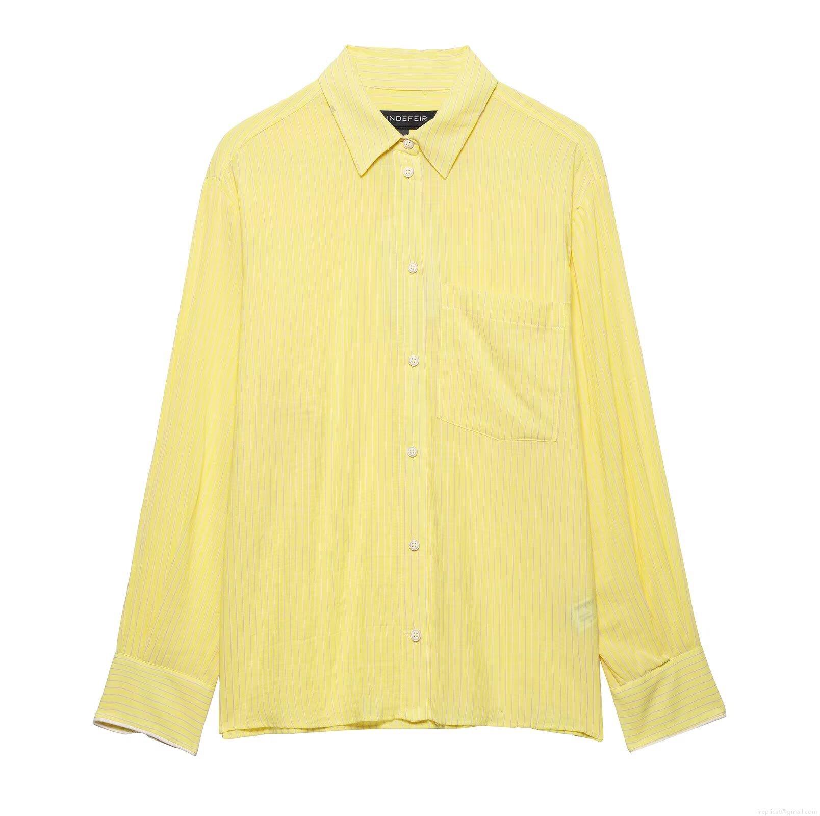 Women's Vertical Striped Long Sleeve Button Down Shirt Polyester Cotton Blend Breathable Blouse Casual Office Work Tops For Women