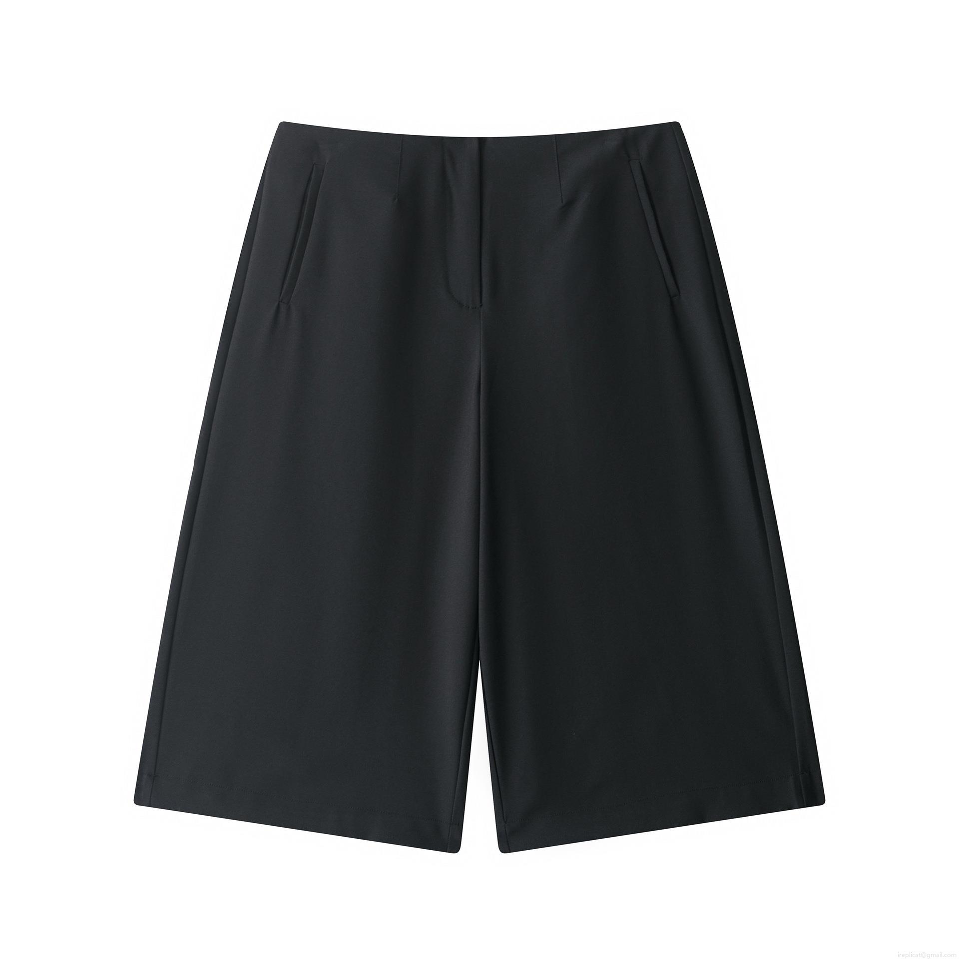 Women's High Waist Wide Leg Shorts 100% Polyester Breathable Casual Loose Culottes For Summer Beach Office Modern Minimalist Women's Apparel With Pockets