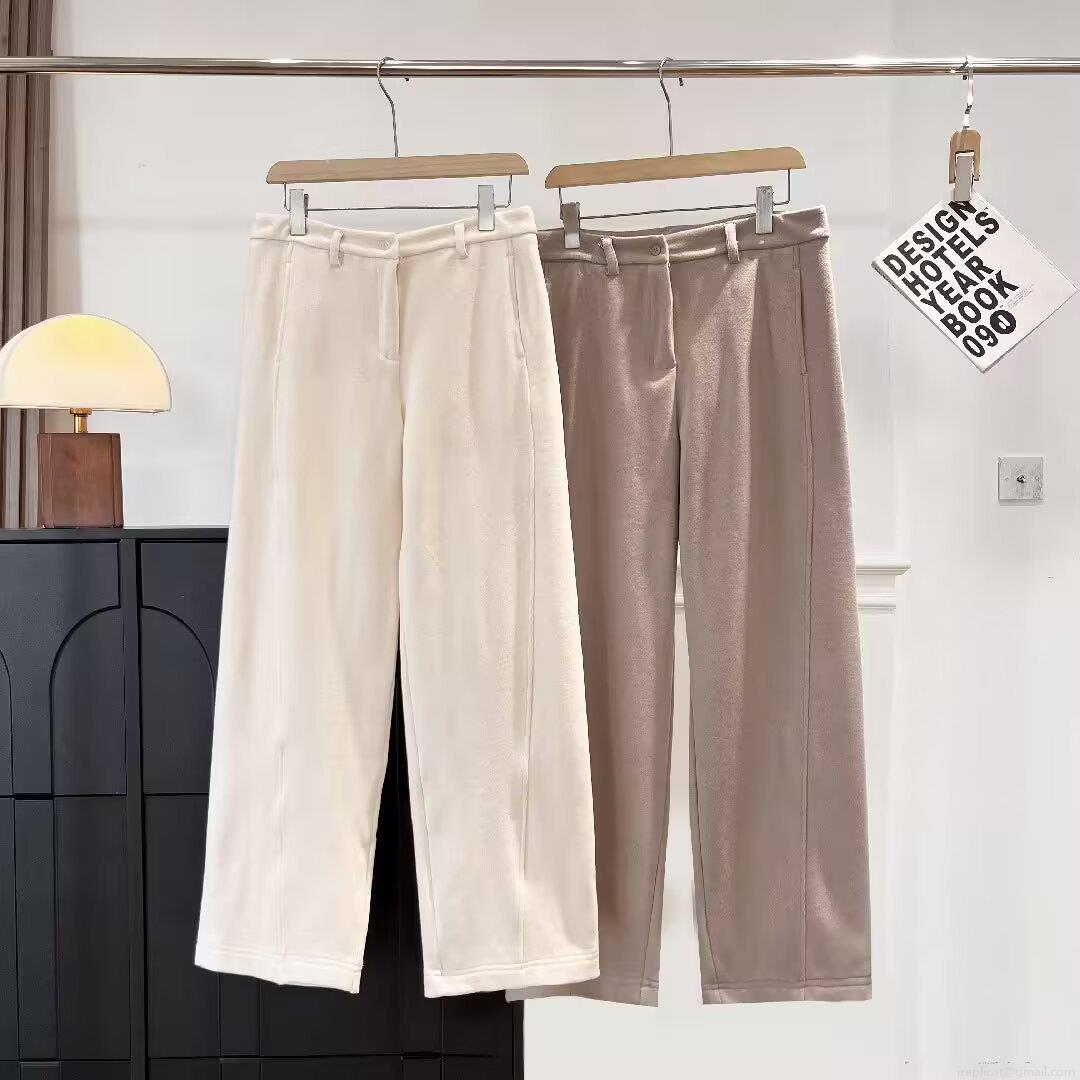 Winter Women High Waist Wide Leg Trousers Solid Color Thick Warm Woolen-Like Casual Straight Pants Office Commuter Trousers Elegant Bottoms