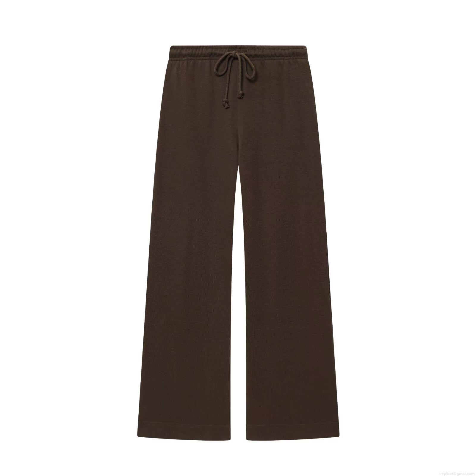 Women's Casual Wide Leg Knit Pants High Waist Elastic Drawstring Straight Leg Trousers Minimalist Autumn Fashion Solid Color Sweatpants For Women Comfort Lounge Wear