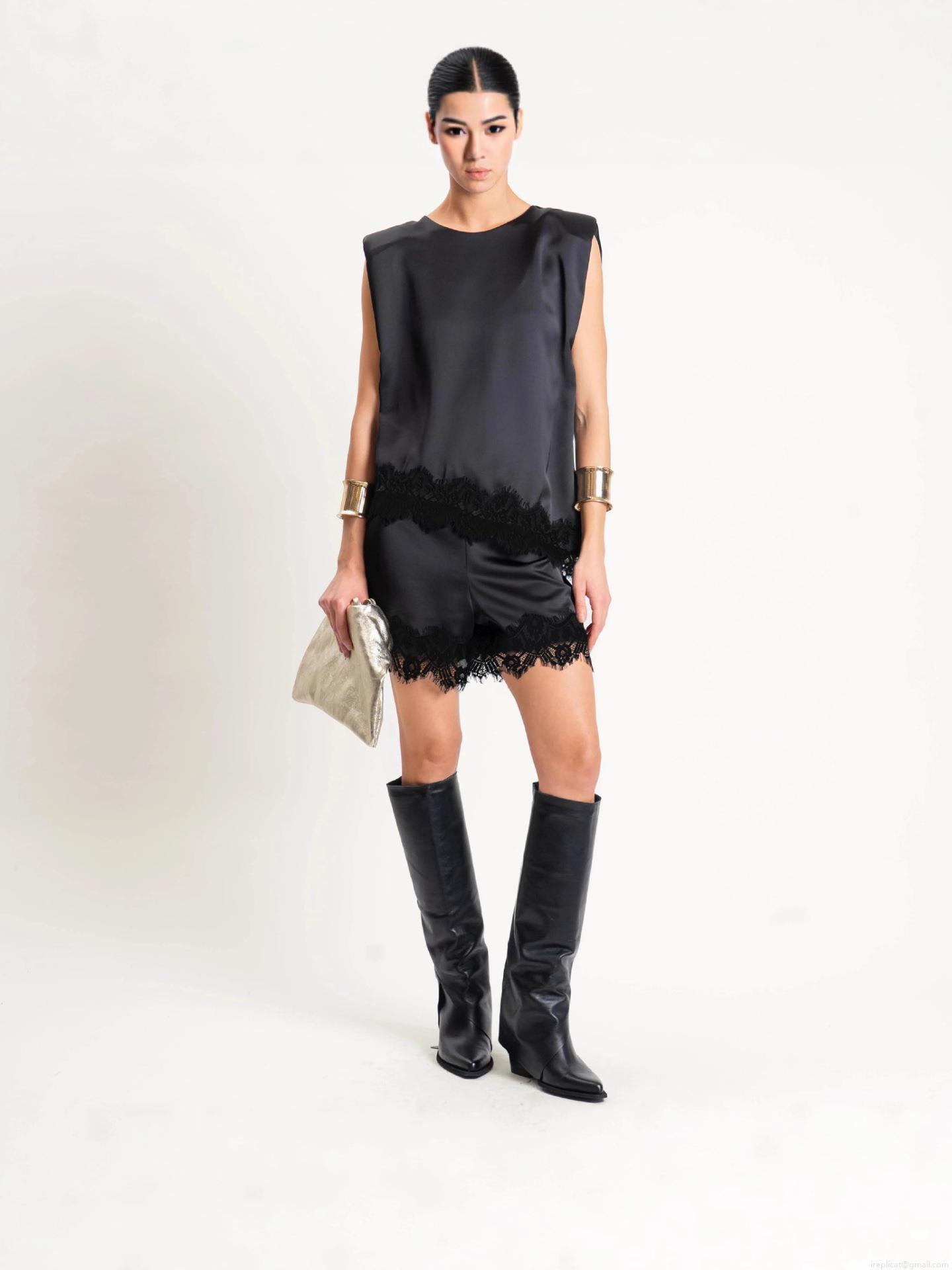 Women's Satin Lace Trim Wide Leg Shorts Casual High Elastic Matte Silk Feel Mid Waist Shorts For Women Sexy Party Streetwear Beach Shorts