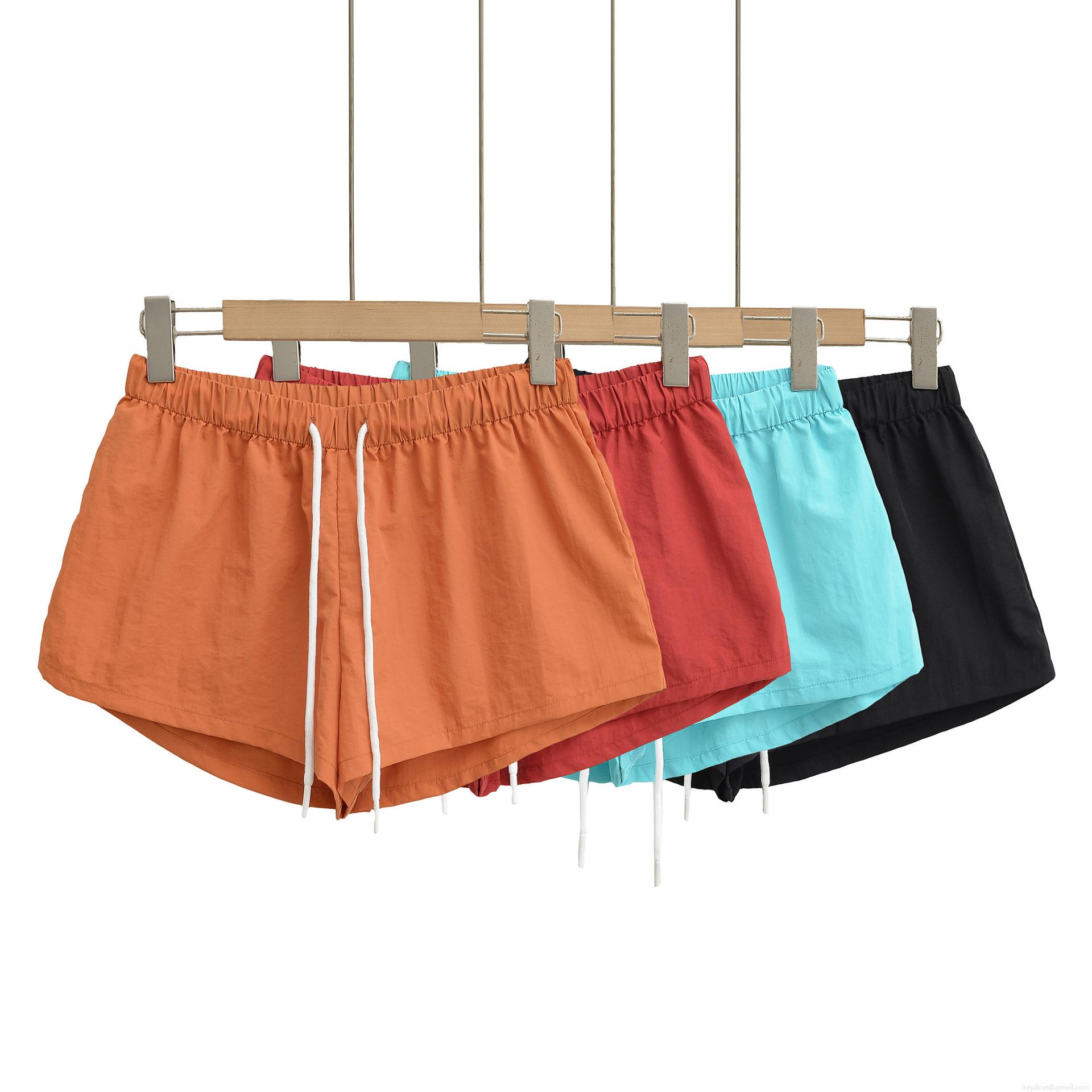 Women's Casual Athletic Shorts 95% Polyester Elastic Waist Drawstring A-Line Loose Hot Pants For Summer Sports Beach Streetwear