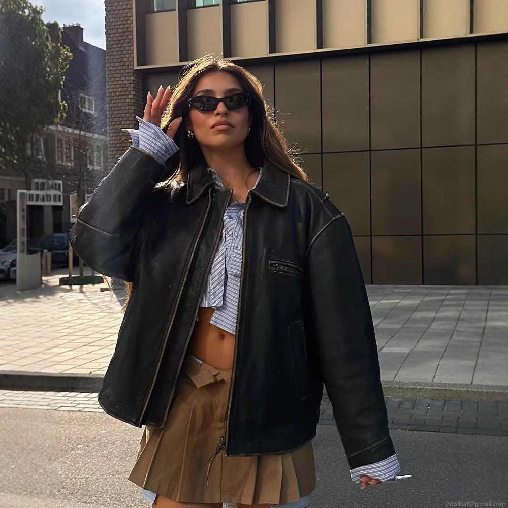 Women's Blue Striped Long Sleeve Shirt 100% Polyester Button Down Crop Top Blouse With Double Pockets Casual Sweet Fashion Streetwear Tops